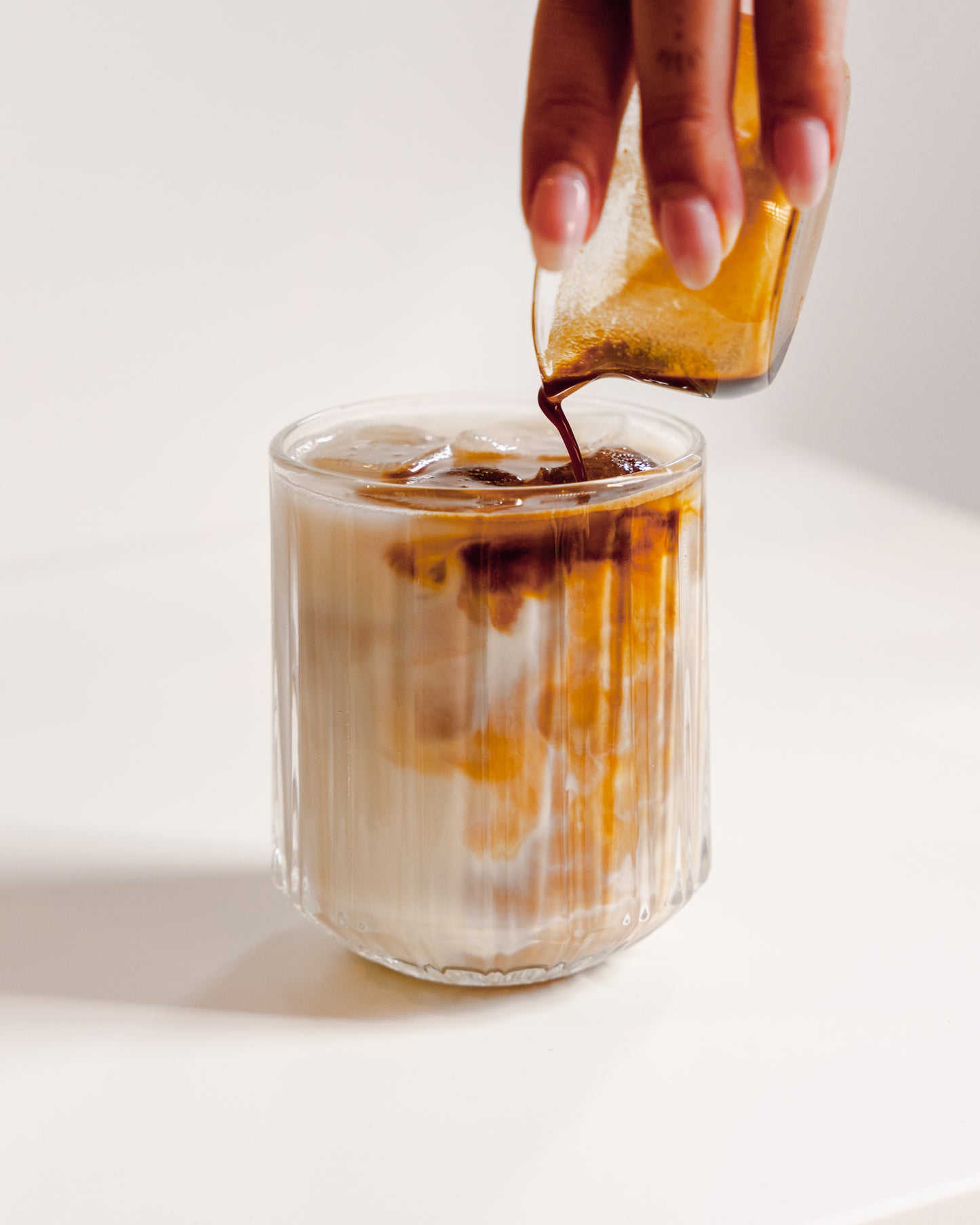 Iced coffee glass
